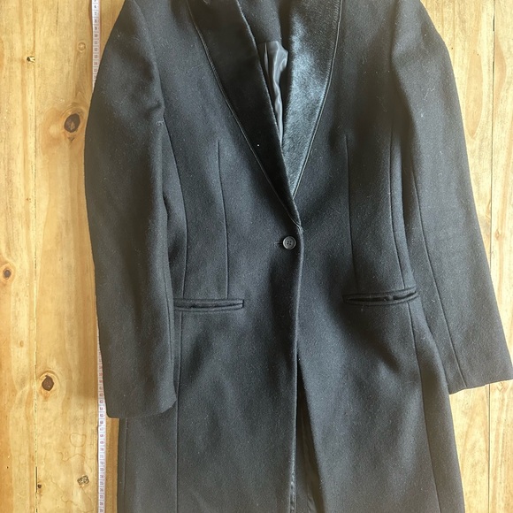 AllSaints Italian Cloth Coat with Pony Hair Trim - Size UK 6/US 2 - Picture 5 of 10